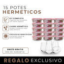 Kit con 15 Frascos Herméticos de Vidrio + 10 Vasos de Vidrio Aruba [¡ÚLTIMAS UNIDADES EN STOCK!]