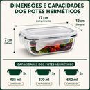 Kit com 15 Frascos Herméticos de Vidro + 10 Copos de Vidro Aruba [ÚLTIMAS UNIDADES EM ESTOQUE!]